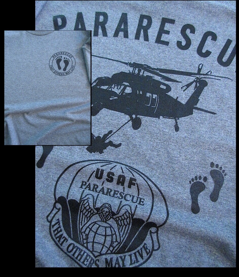 PARARESCUE “That Others May Live” USAF Silk Screen T-Shirt XL Morale/Collect US