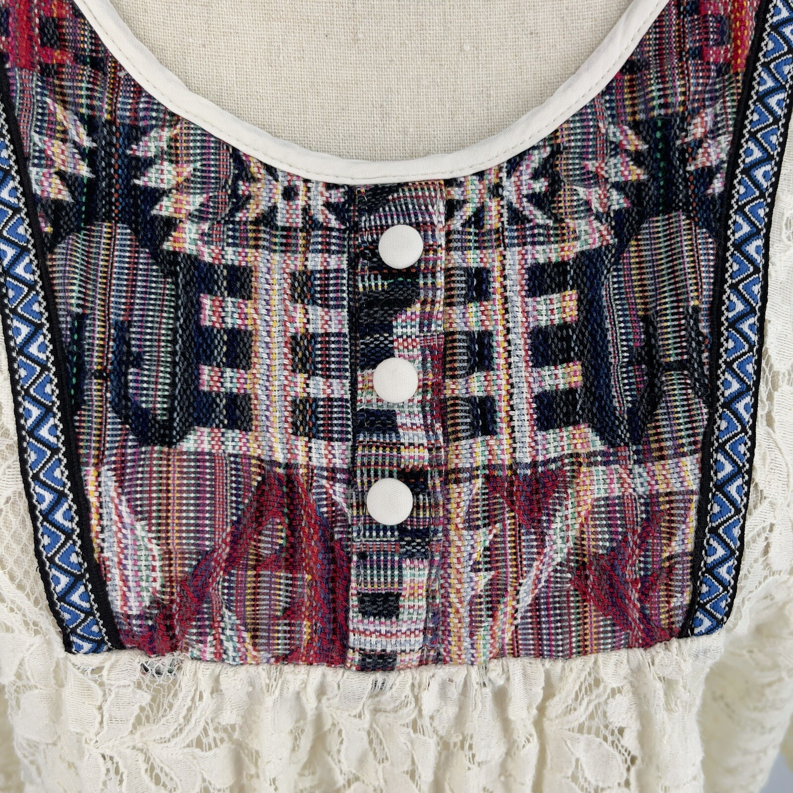 Flying Tomato Poncho Blouse Womens Short Sleeve Lace Batwing Bohemian Top Medium