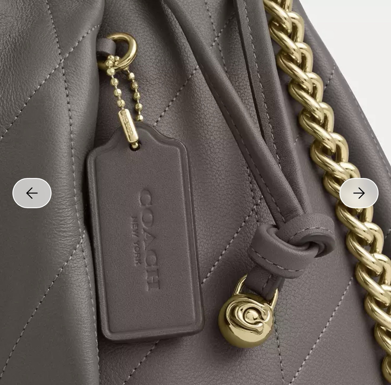 NWT Faye Large Shoulder & Crossbody Bag Quilting Nappa Leather CCZ58 Gold/Slate