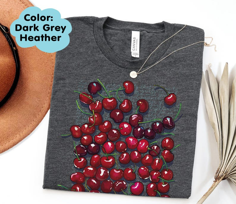 Cherry T-Shirt | Cute Fruit Typography Shirt | Cherished Summer Gift FREESHIP