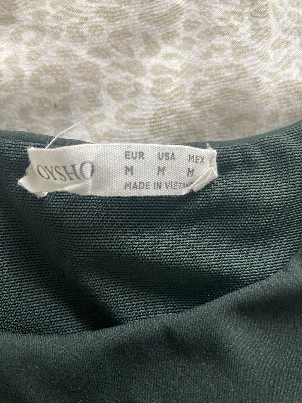 Oysho Bra High Waist Leggings Size M Gym Workout Forest Green Sun Protection