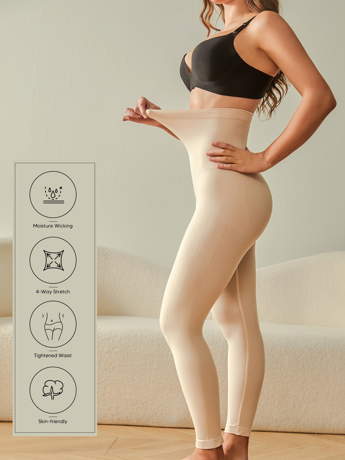Slimming Anti Cellulite Compression Leggings Leg Shaper High Waist Black Pants
