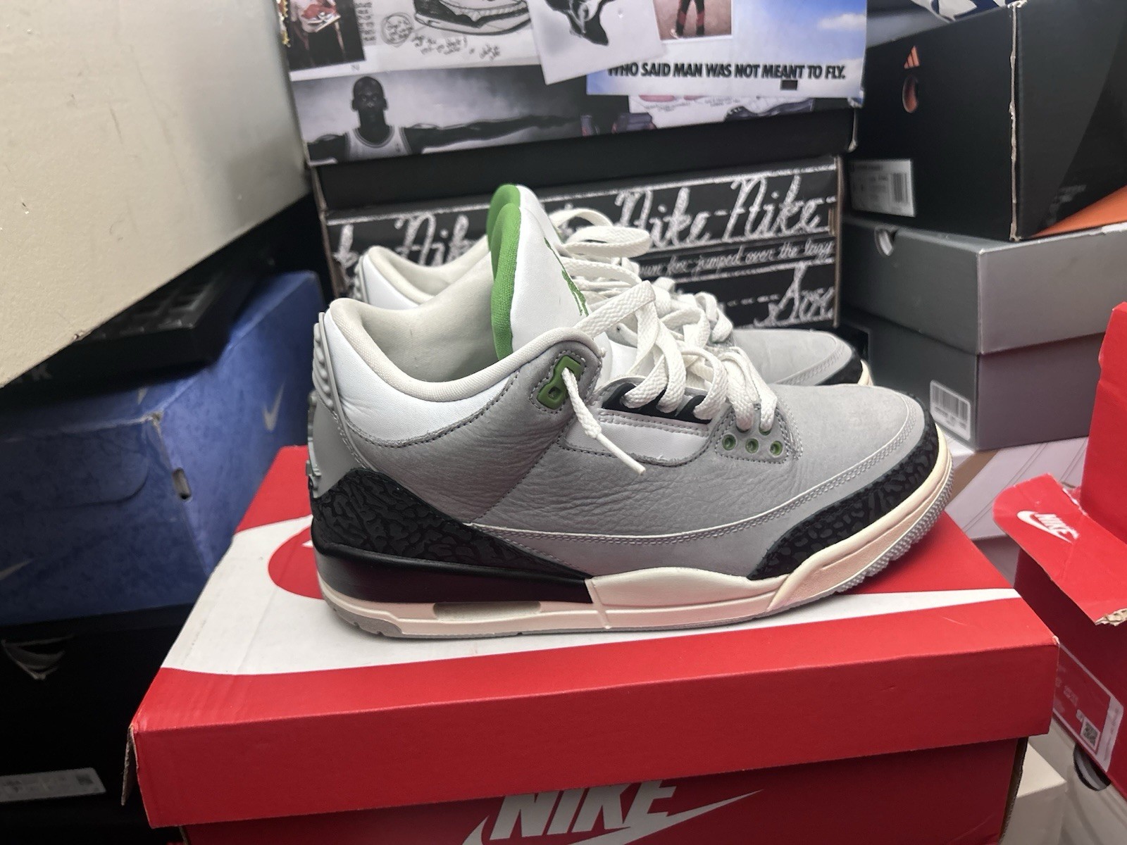 Air Jordan 3 Retro Chlorophyll Retro Men’s Size 7.5 Good No Box