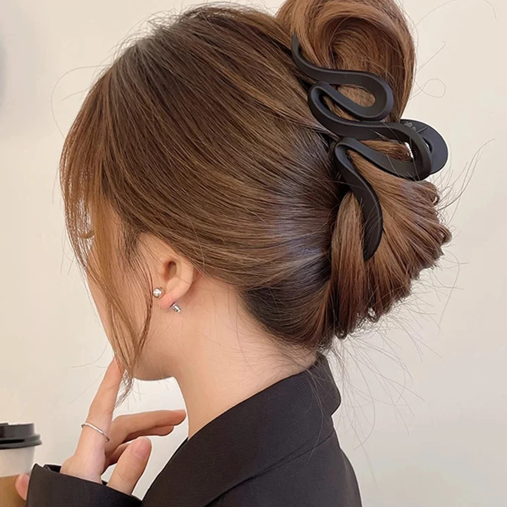 13cm Acrylic Hair Claw Clips Matte Wave Design Women Girls Hair Accessories Set