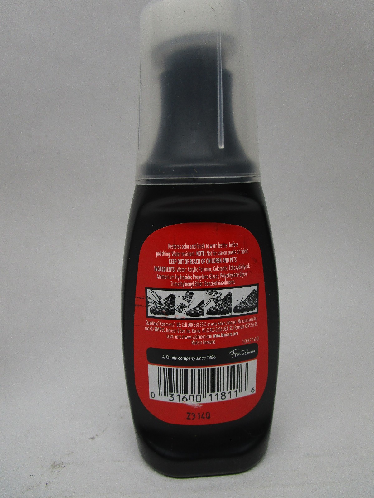 2 Pack Kiwi Leather Dye For Black Shoes (2.5oz Per Bottle) Sponge Top Applicator
