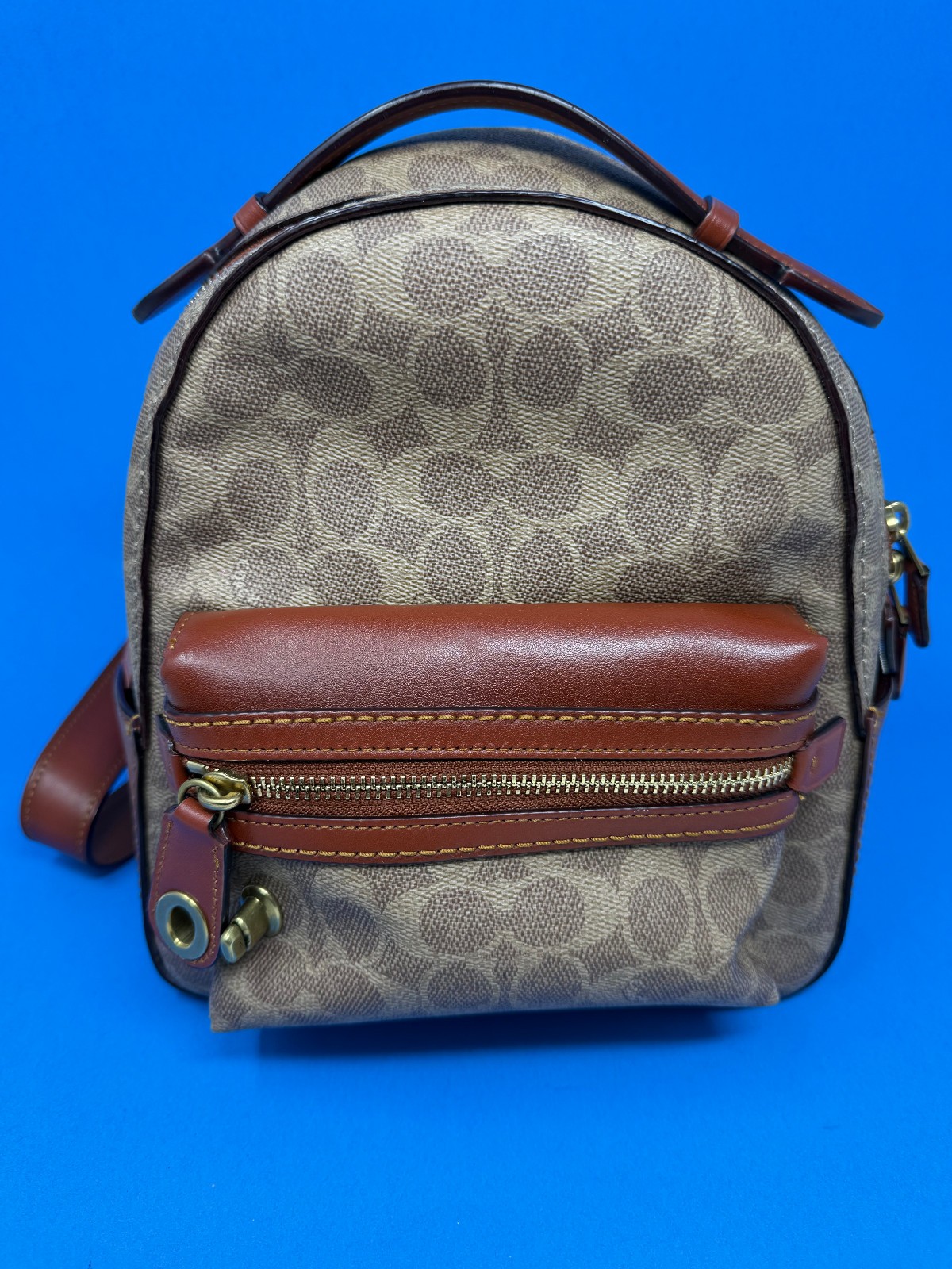 COACH Brown CC Monogram Signature Campus Backpack A1877-32715