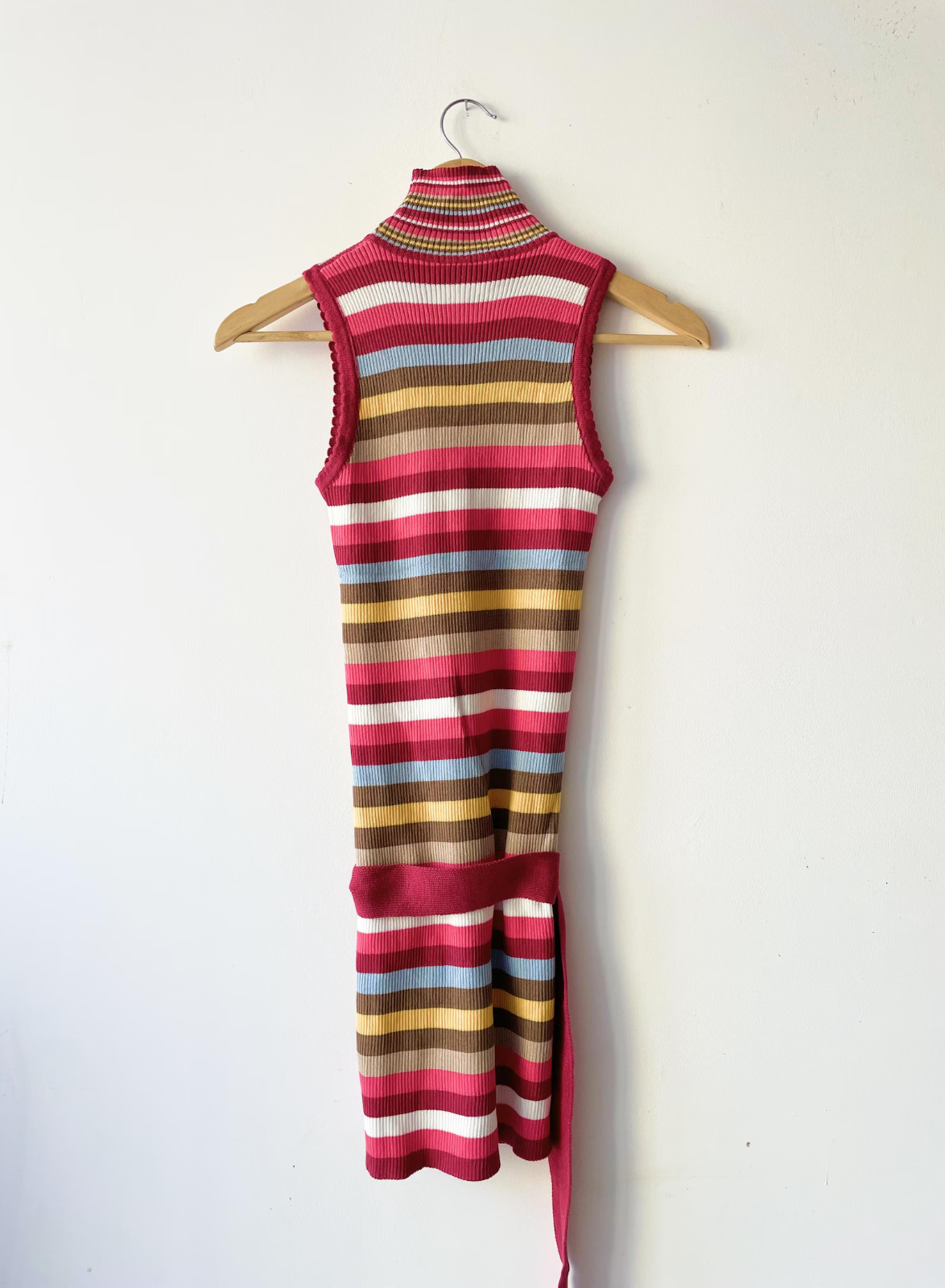 Vintage Morgan de Toi Knit Mock Neck Bodycon Mini Dress — M size