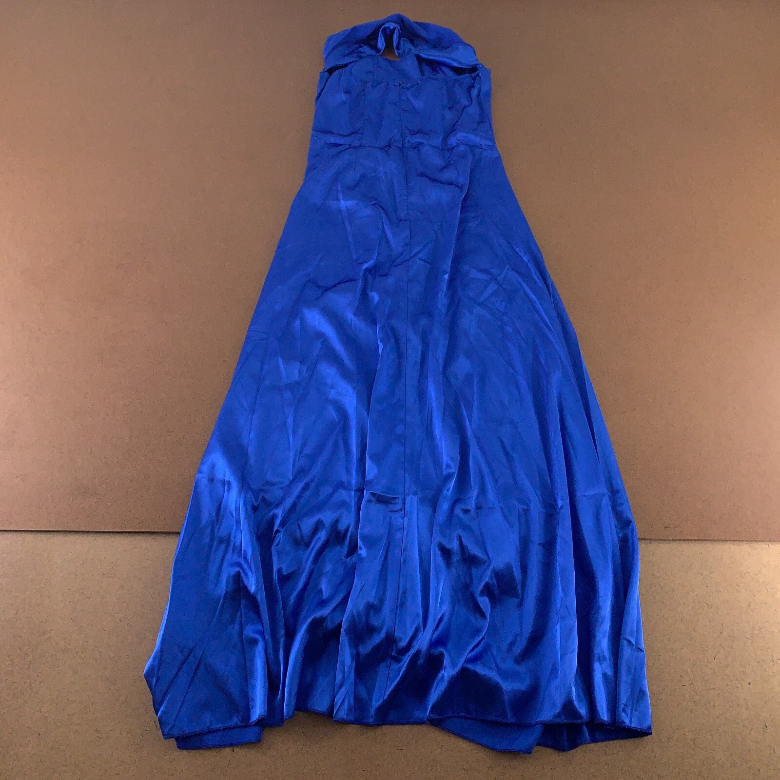 Lyaner Women’s Medium Royal Blue Satin Sleeveless Thigh Split Maxi Dress New