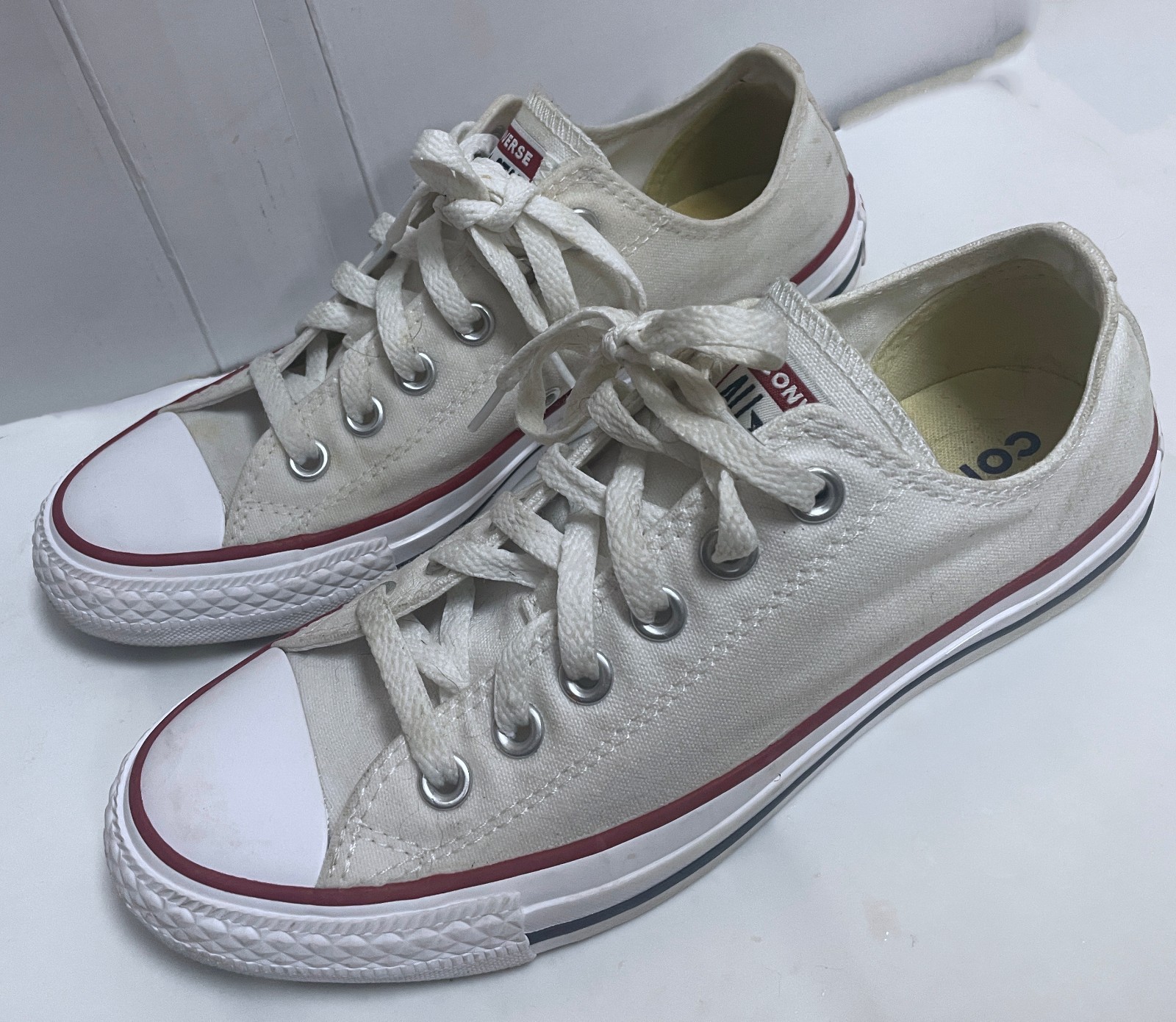Converse Chuck Taylor All Star Low Top White Sneakers M7652 Unisex 7.5W 5.5M