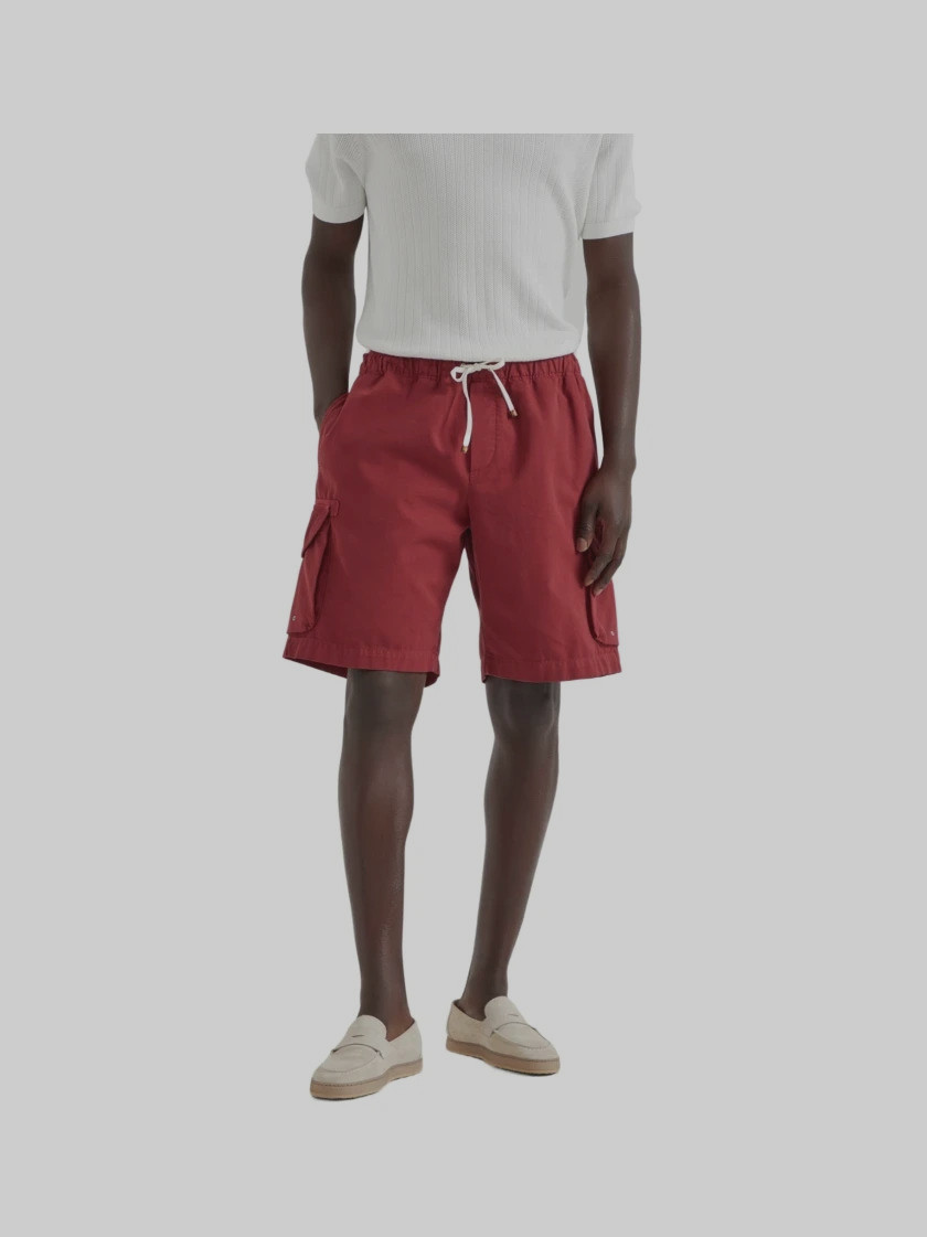 NWT $1300 Brunello Cucinelli Men’s Cargo Shorts With Logo Closure Hardware A262
