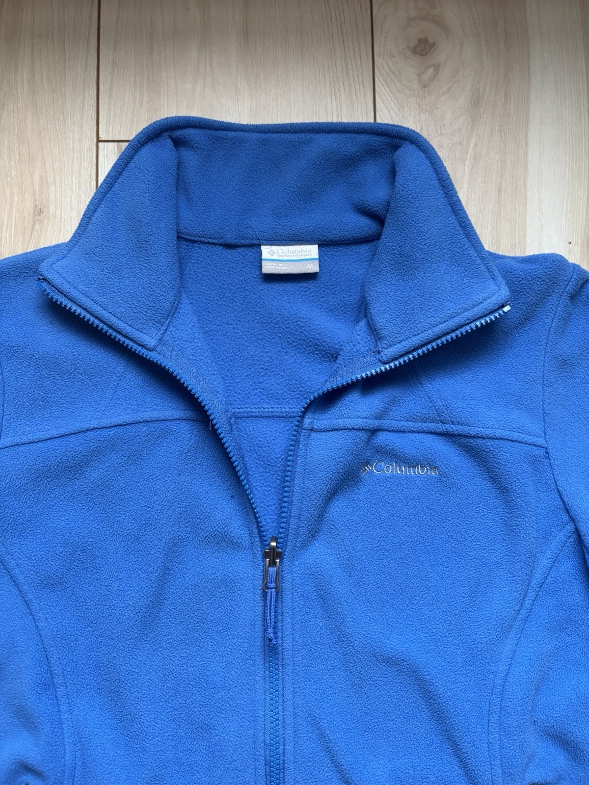 Columbia Women’s Medium Blue Fleece Jacket Full Zip Lightweight Outdoor Hiking