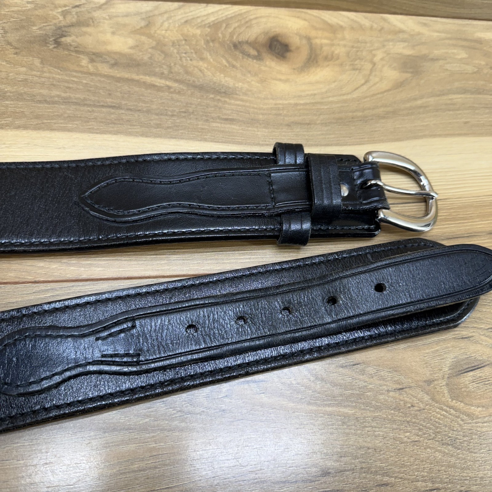 DON HUME Duty Belt 32 Black Leather 2.25 in Oklahoma USA Made