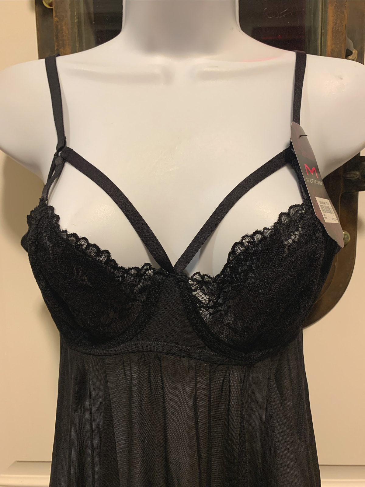 NWT- Seductive Maidenform Lace Black Lingerie Size 34C