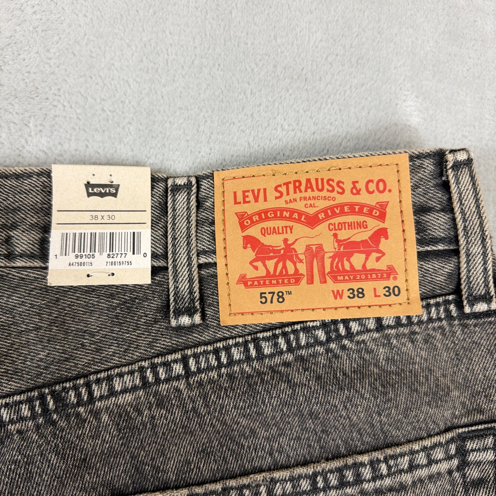 Levi’s 578 Baggy Denim Jeans Men’s Size 38×30 Gray Cotton Y2K