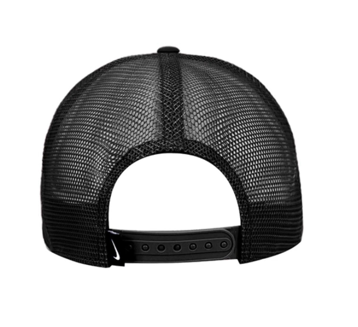 Nike Black Rise Trucker Cap Size M/L Embroidered Swoosh Snapback II1314-010