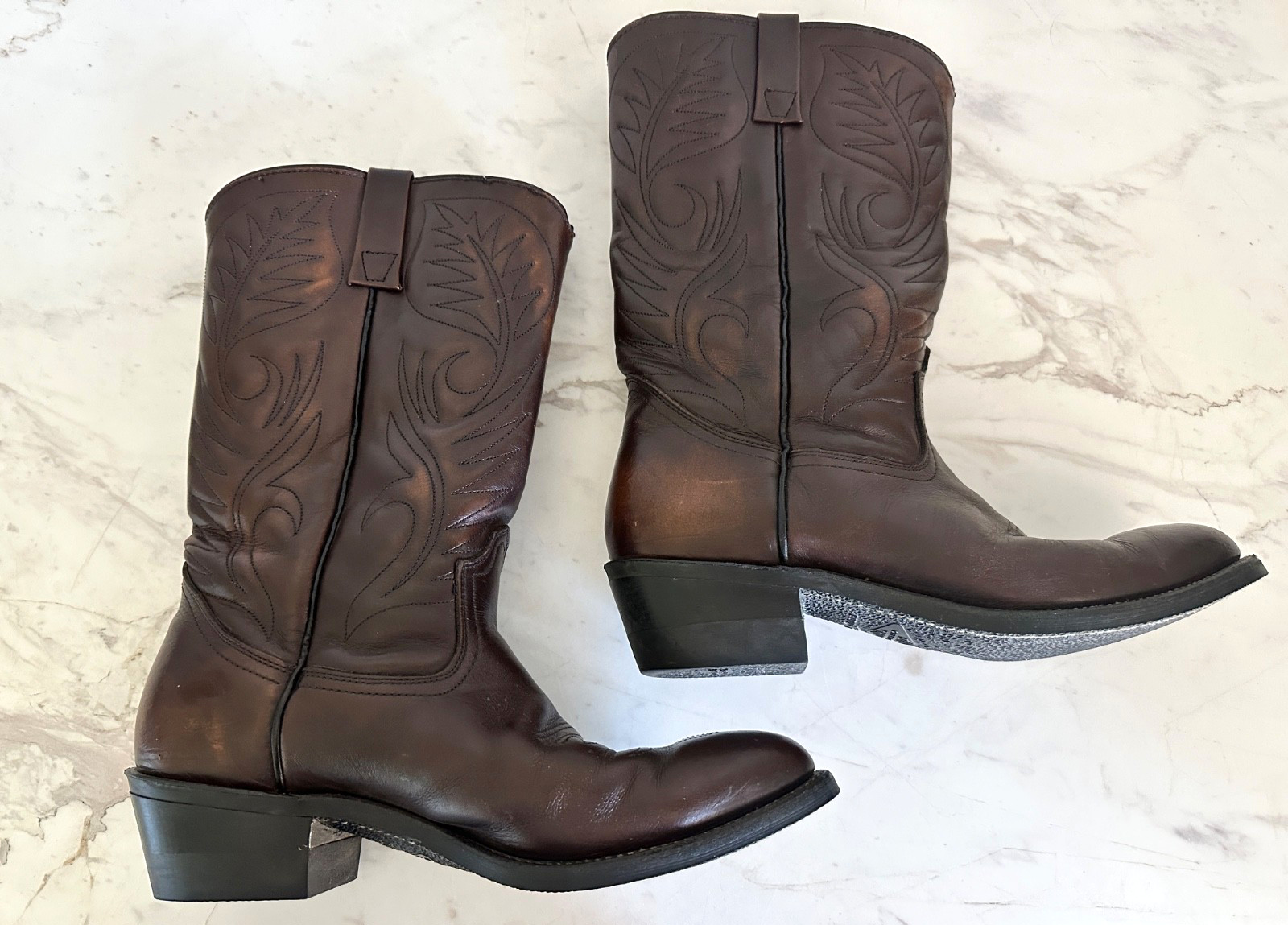 Red Wing Pecos Boots Men’s Size 10 D Brown Leather Western Pull On 9801 Cowboy