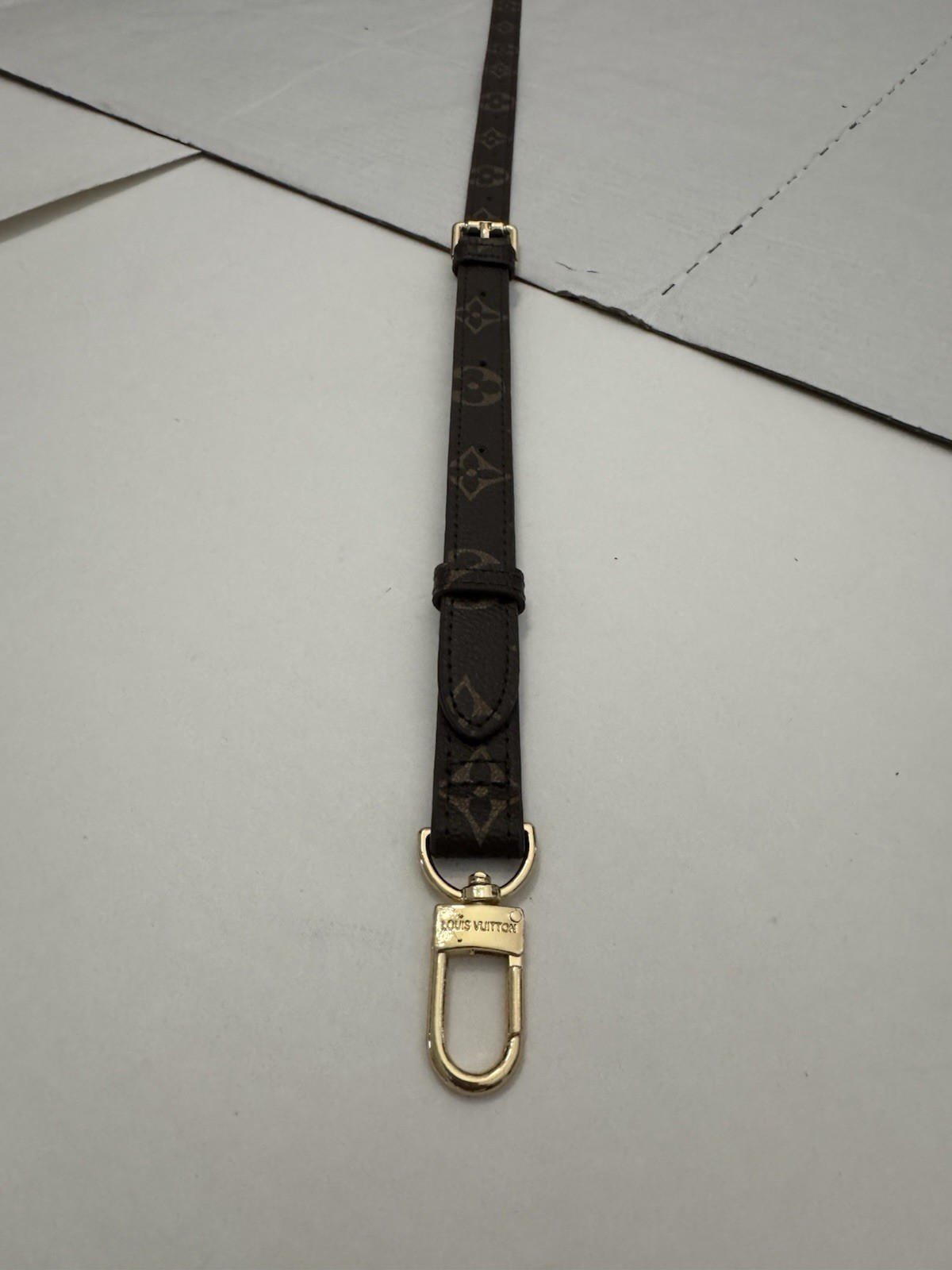 New Crossbody Shoulder Bag Strap Signature Monogram PU Synthetic Leather Brown