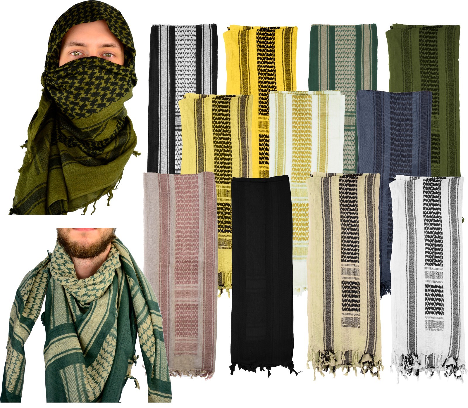 Mato & Hash JUMBO Military Shemagh 100% Cotton Desert Keffiyeh Scarf Wrap 75X38″