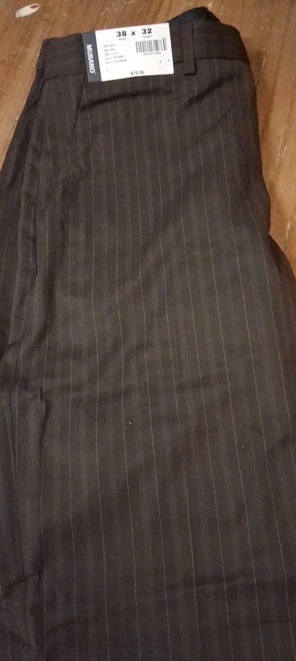 New W Tags MURANO brown w stripes 38W X 34L dress pants