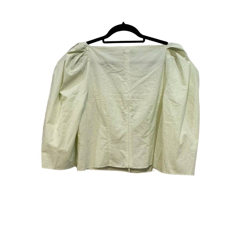 NWOT VINCE $295 Draped Square Neck Top Pale Green 3/4 Sleeves Size 4
