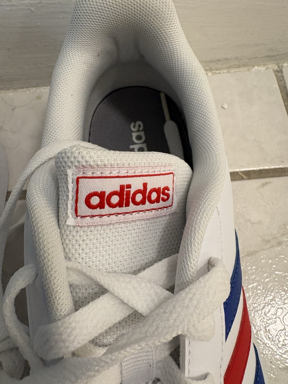 Men’s Adidas Grand Court Base White Leather Sneakers (9.5)