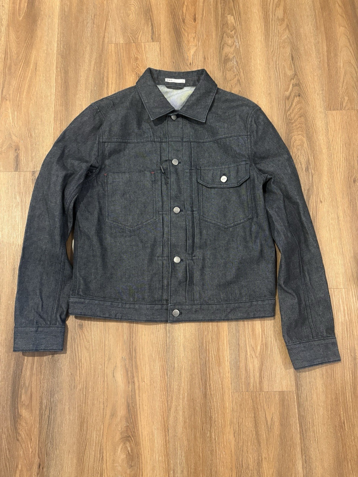 Men’s Black Selvedge Denim Trucker Jacket, Size Large, New, 100% Cotton