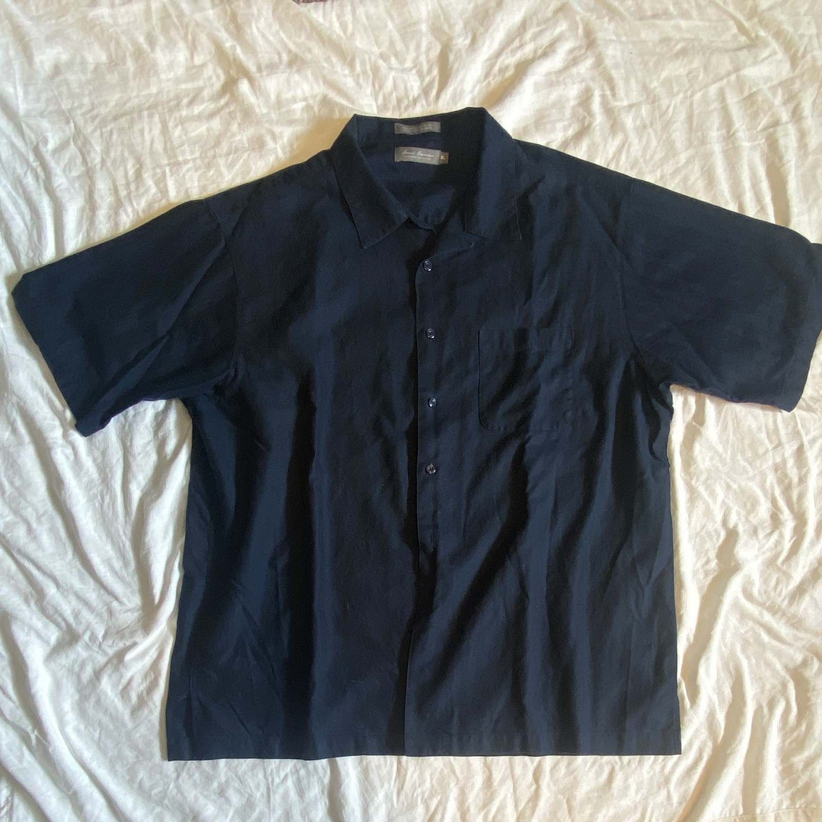 Daniel Cremieux Signature Collection Men’s Navy Solid Short Sleeve Button-Up XL