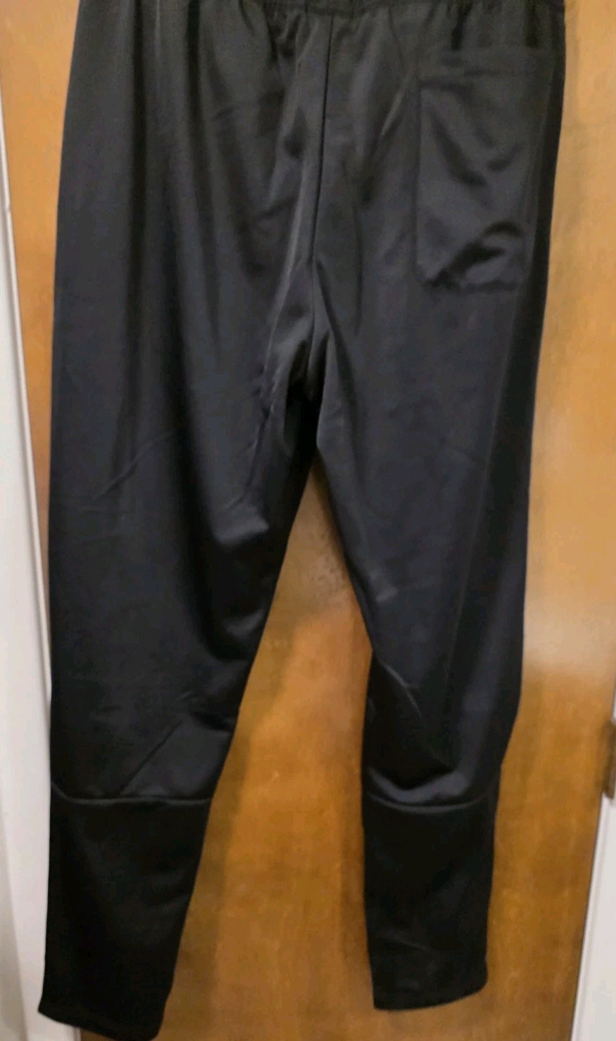 ADIDAS Tricot Men’s Size Large Black/Black Stitched Logo 12″ Leg Zip Track Pants