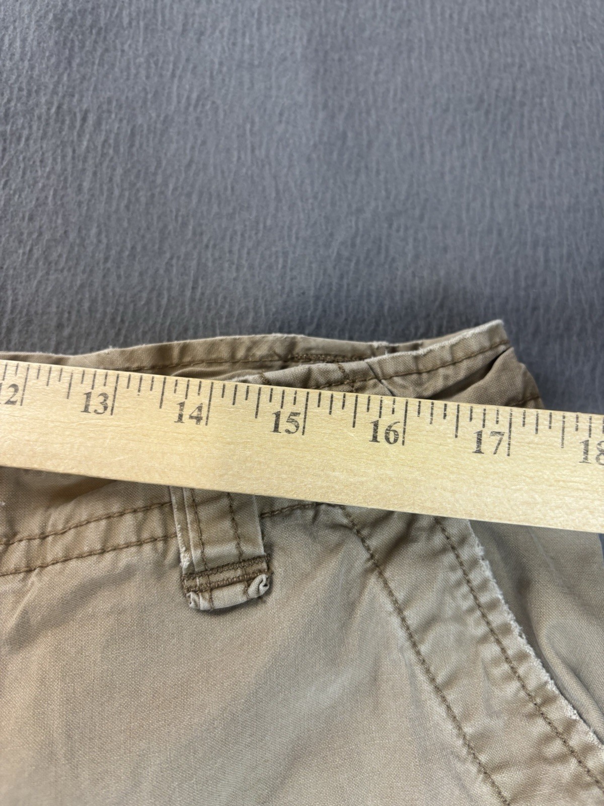 Polo Jean Co. Ralph Lauren Cargo Shorts Mens 36 Tan Grunge Distressed Y2K 90s