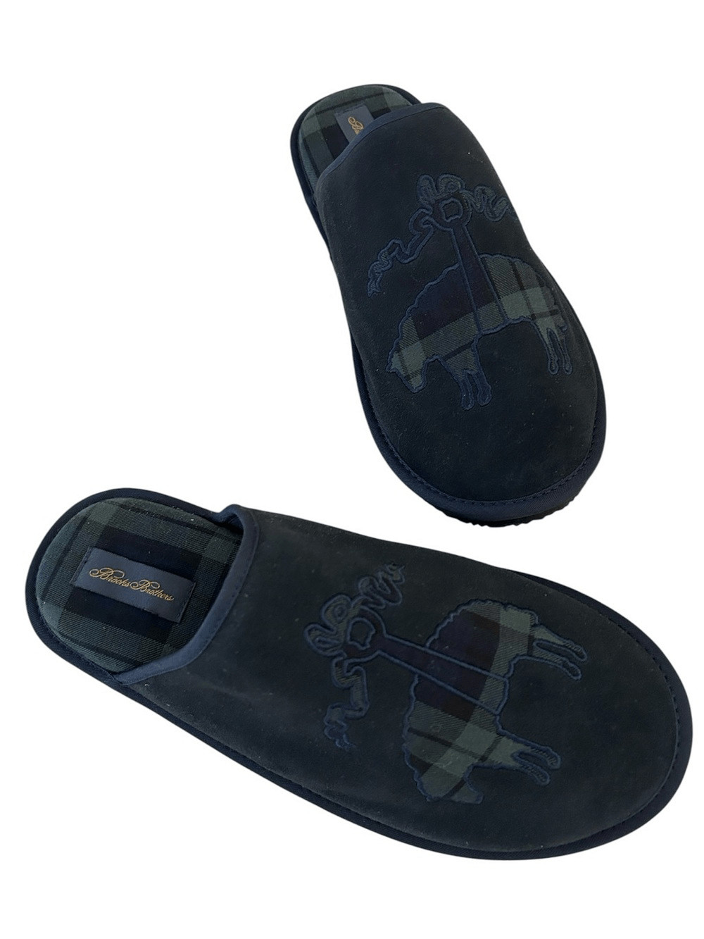 Brooks Brothers Men’s Blue B By Suede Slippers, Size 11, NWOT