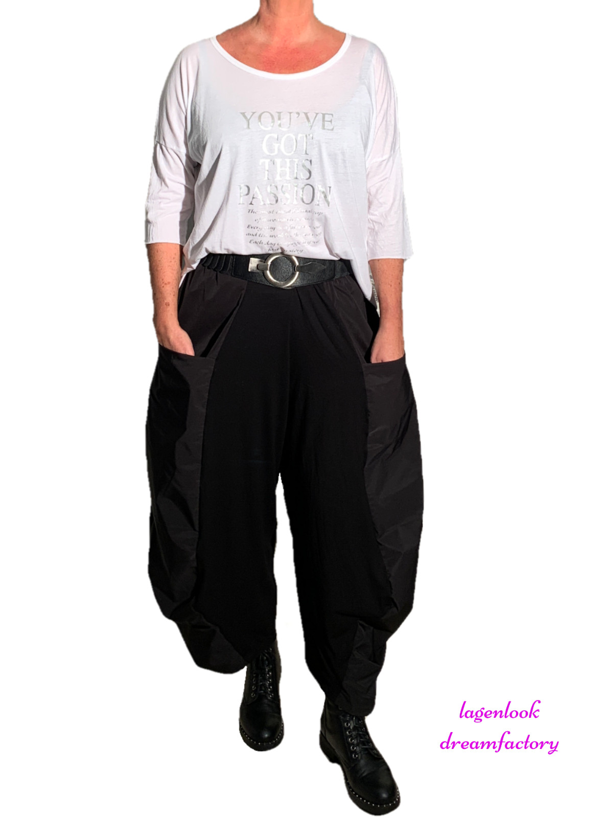 MYO Lagenlook Oversized Corner Balloon Trousers Jersey & Taffeta 44 46 48 50 52 54 56 56