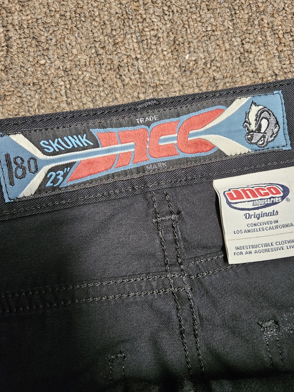 JNCO Skunk Black Canvas Pants NWOT Mens 42×32 Super Twill Limited Edition