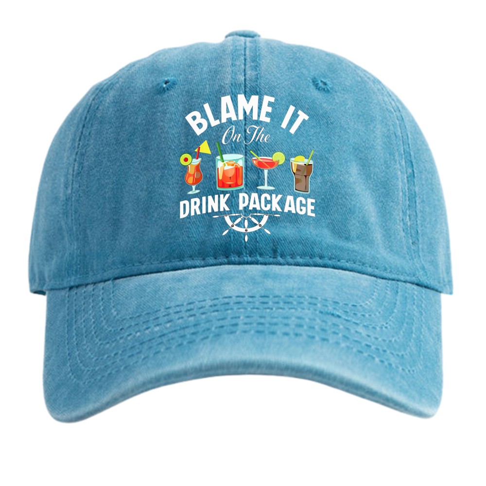 Funny Cruise Dad Hat Blame It On The Drink Package Unisex Vacation Baseball Cap