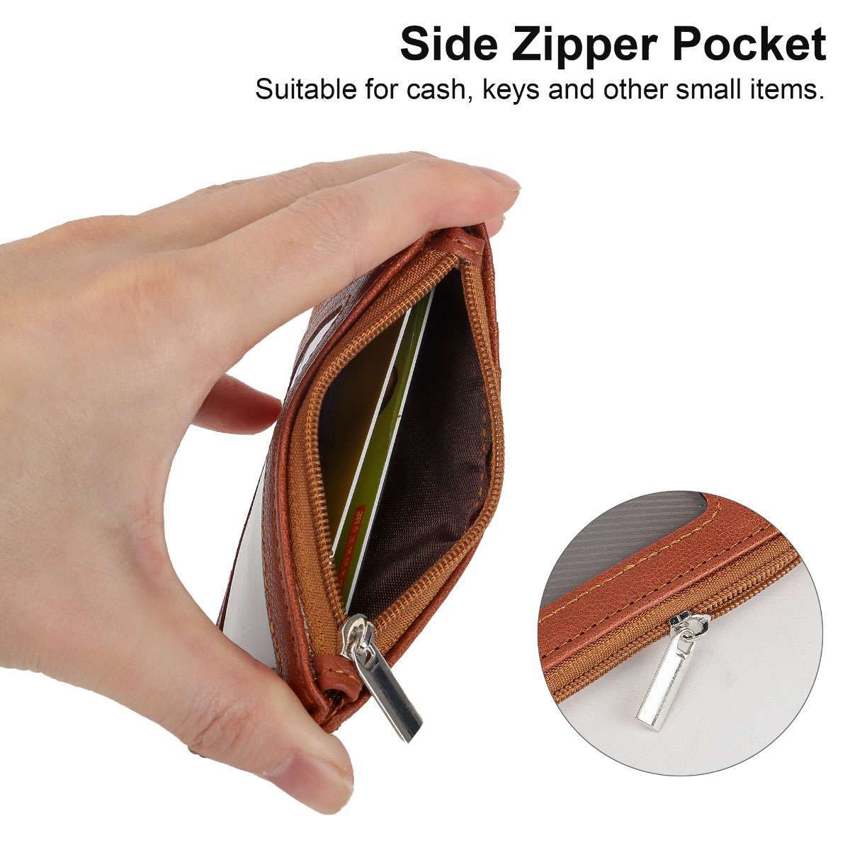 ID Badge Card Holder PU Leather Vertical Clip Neck Strap Lanyard Necklace Case