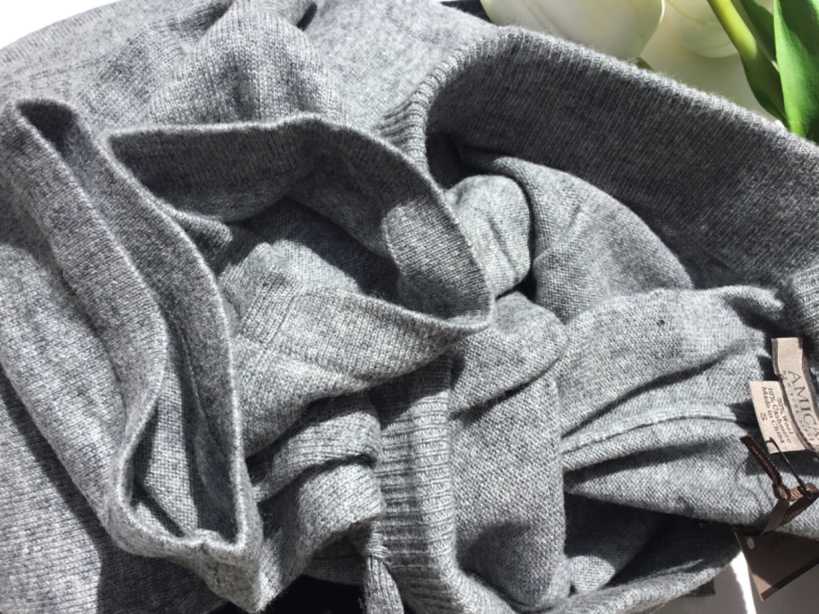 AMICALE Men’s GREY MEDIUM 90% wool 10% cashmere Lounge jogger pajamas Pant $295
