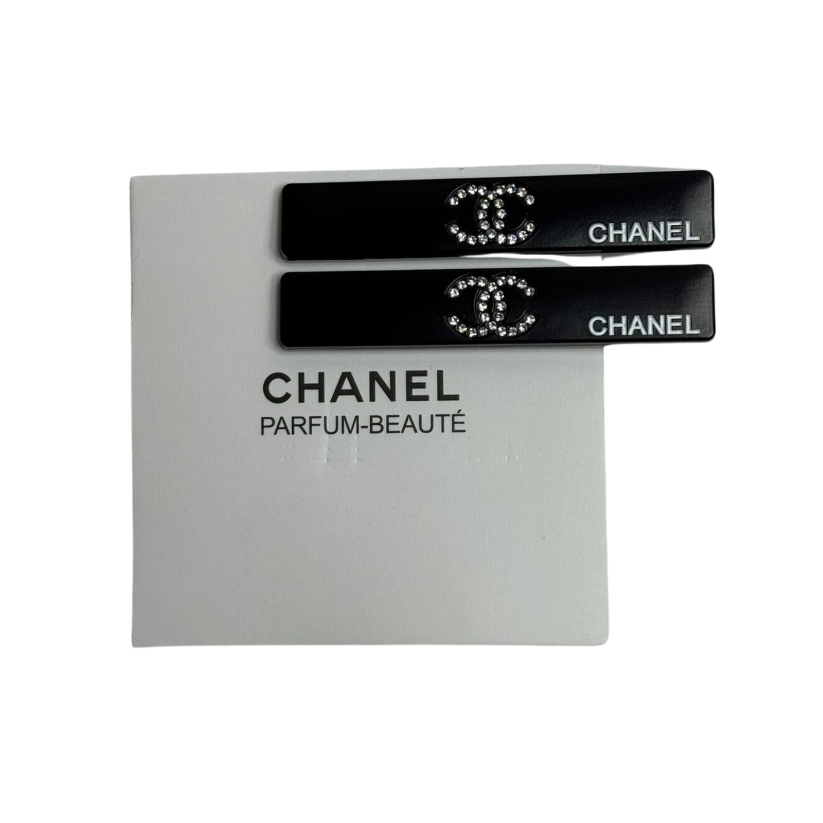 Chanel Beauty Hair Clip Gift Set (2 Pcs) – New with Box, Rare, Black/Silver