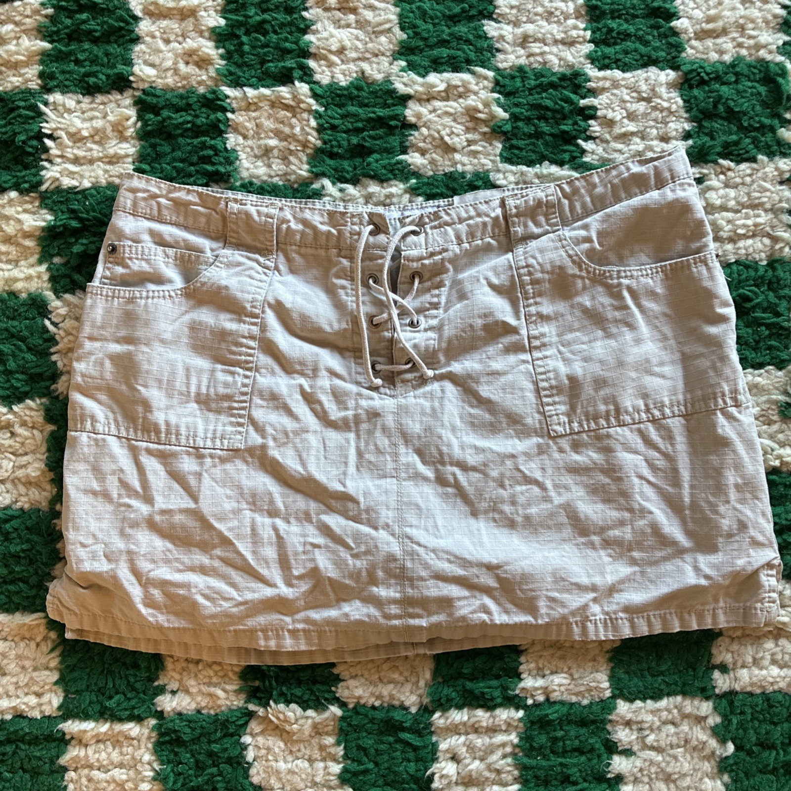 Jordache Vintage Khaki Low Rise Skort Skirt Shorts Y2K
