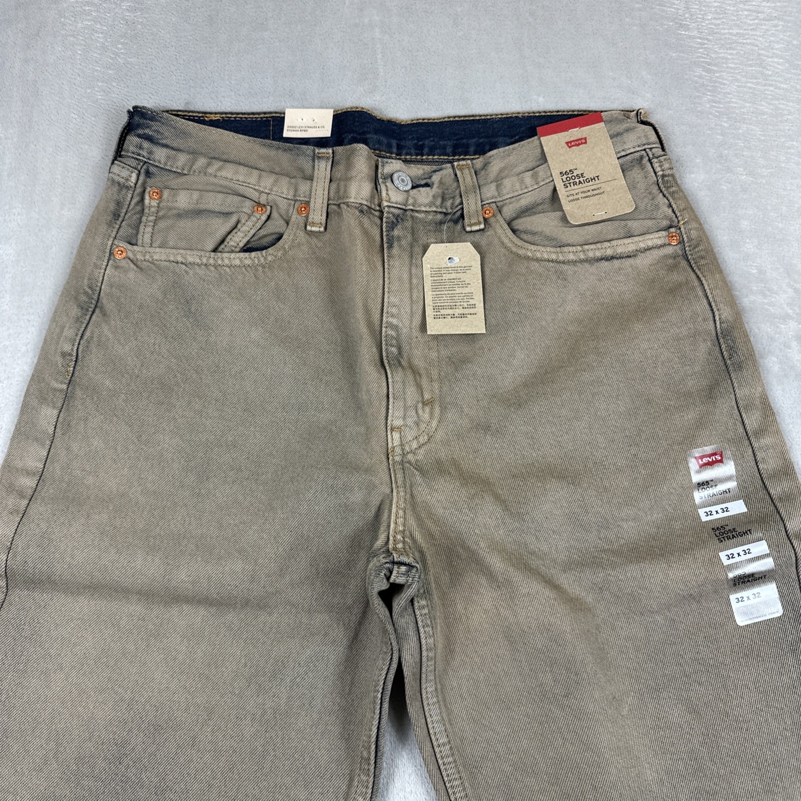 Levi’s 565 Jeans Men’s Size 32×32 Loose Straight Tan/Brown Denim Cotton