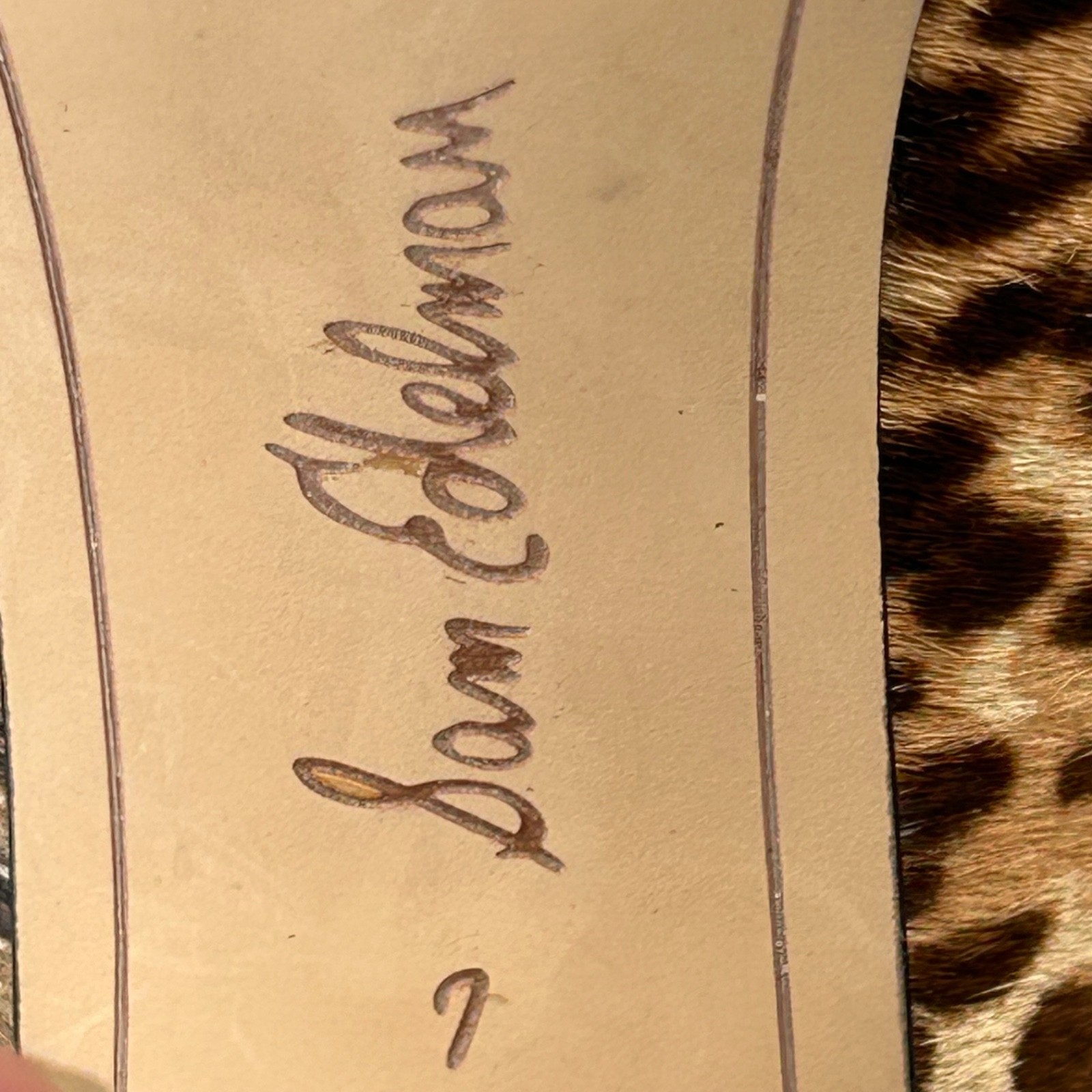 Sam Edelman Case Leopard Calf Hair Ankle Boots Chelsea Block Heel Women’s Size