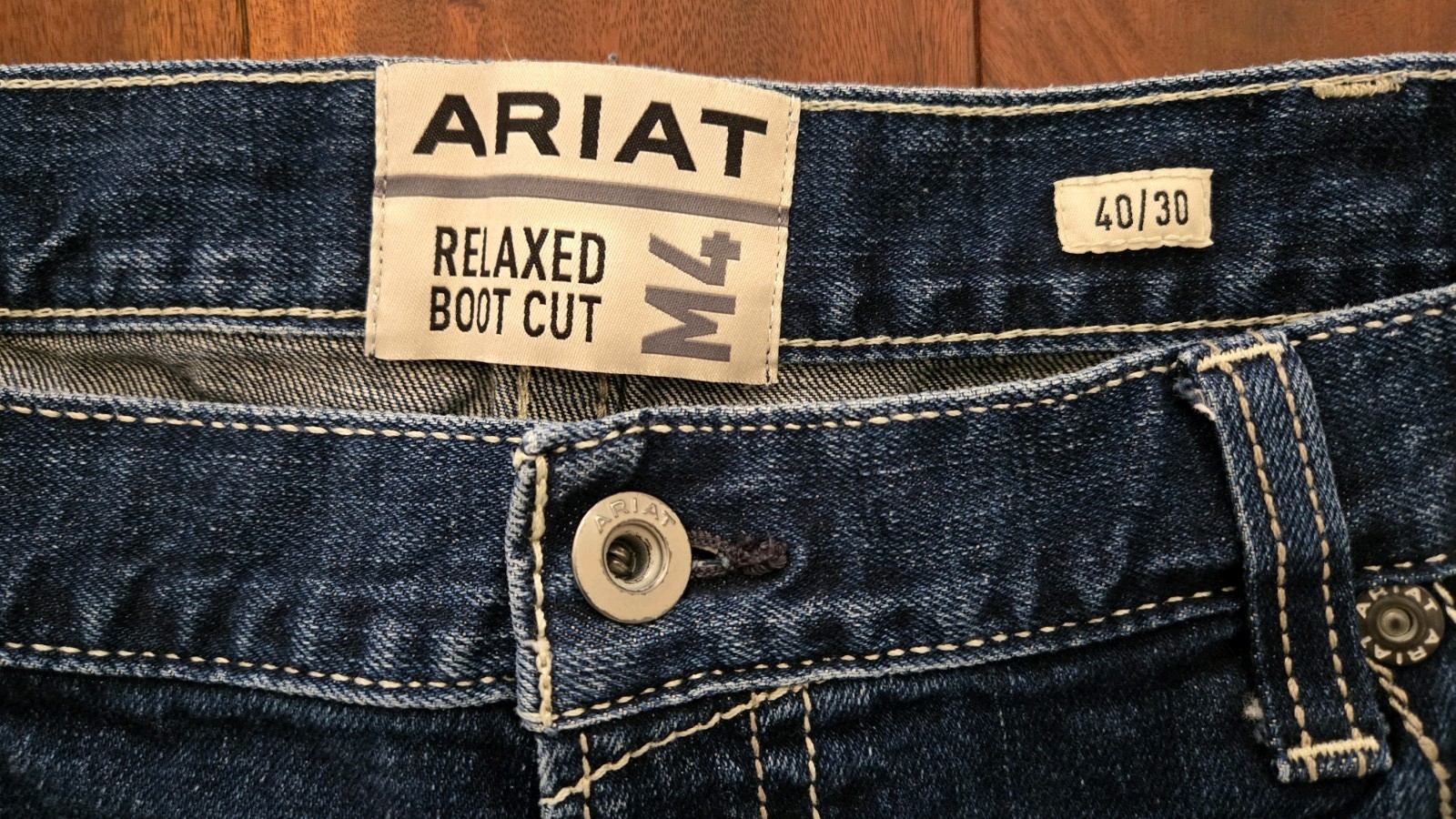 Ariat Men’s M4 Relaxed Bootcut Jeans 40×30 Blue Western Denim