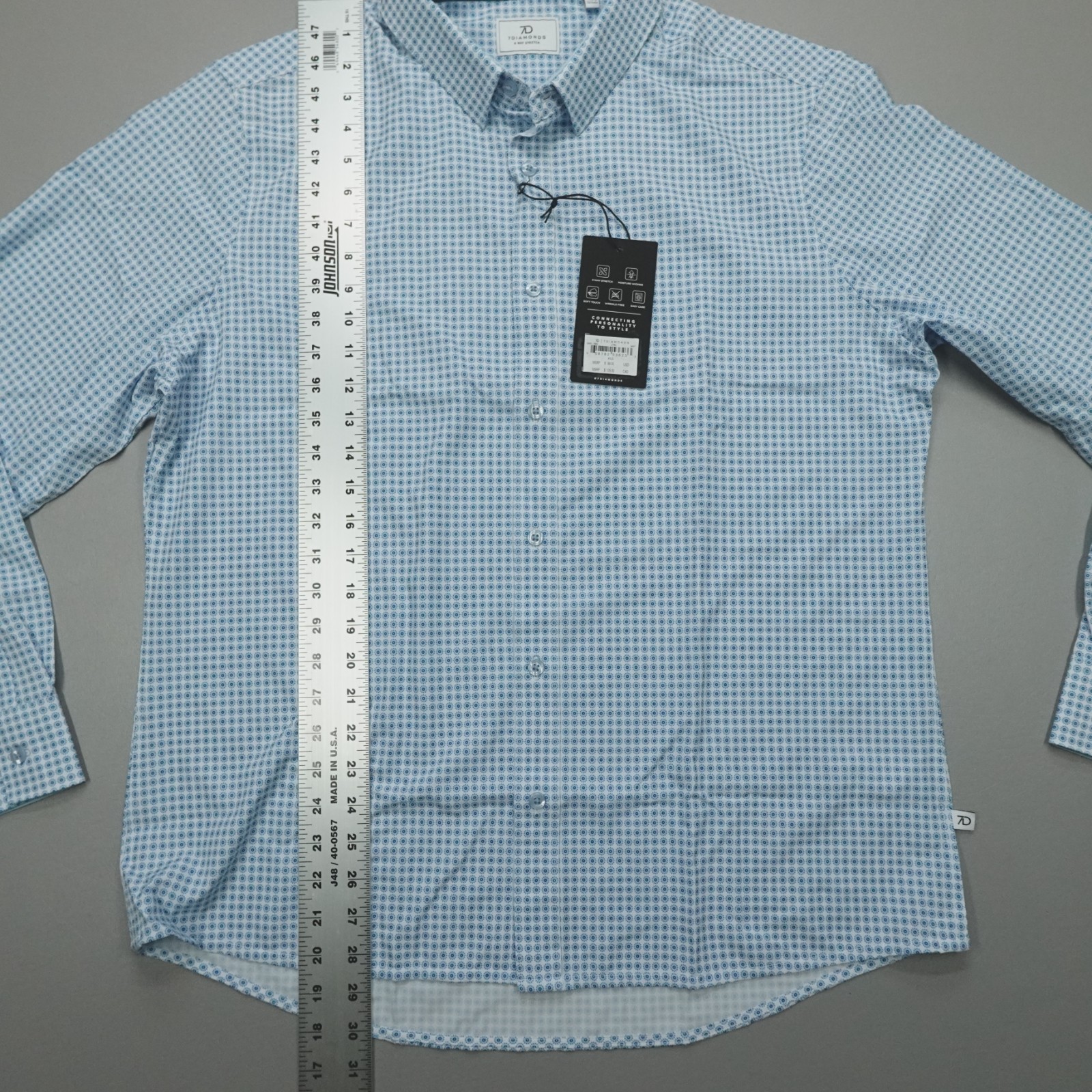 7 Diamonds Cyril 4-Way Stretch Performance Shirt Size XL Button Up Geometric