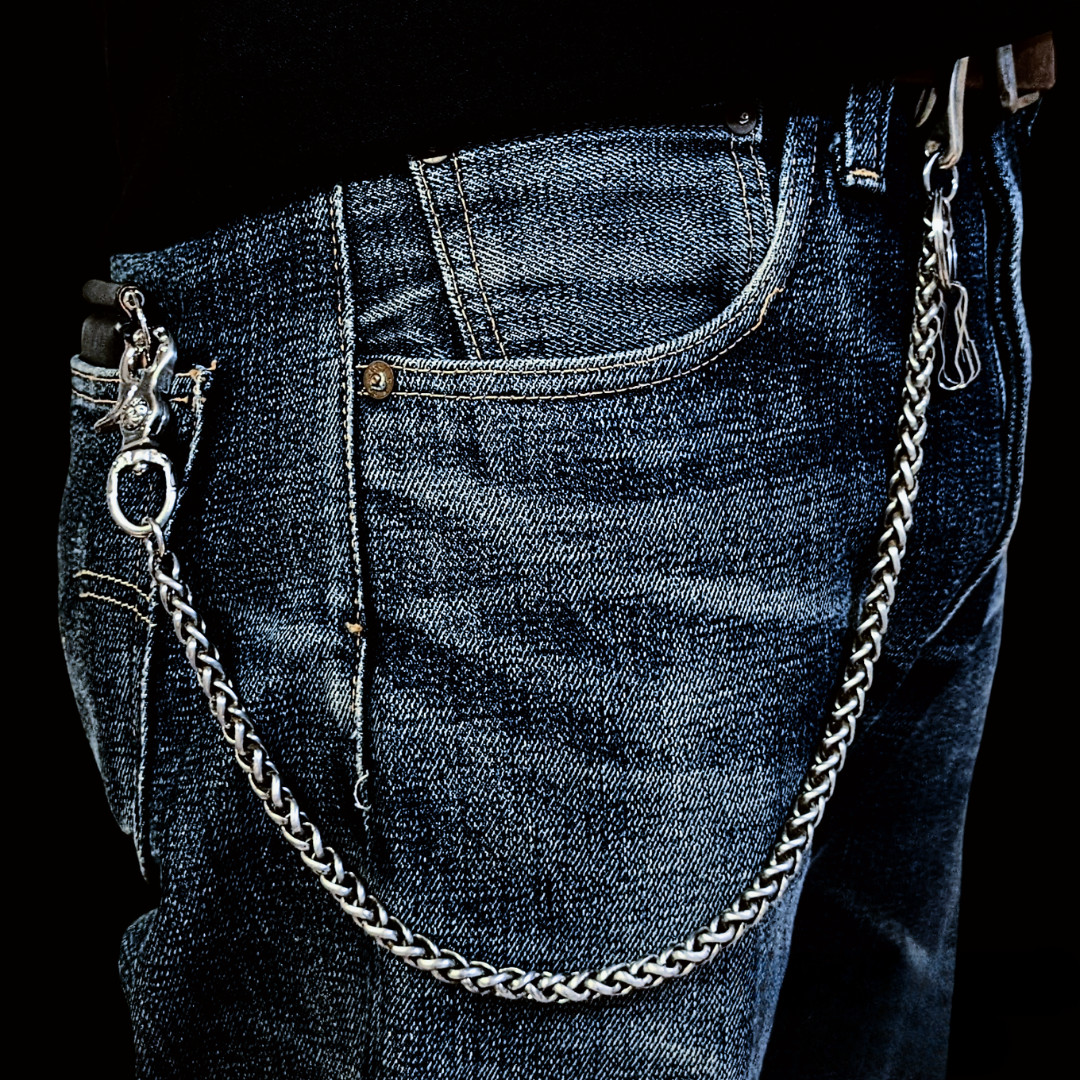 Solid brass Stainless steel Wallet chain Vintage finish Handmade in Japan ZWSA