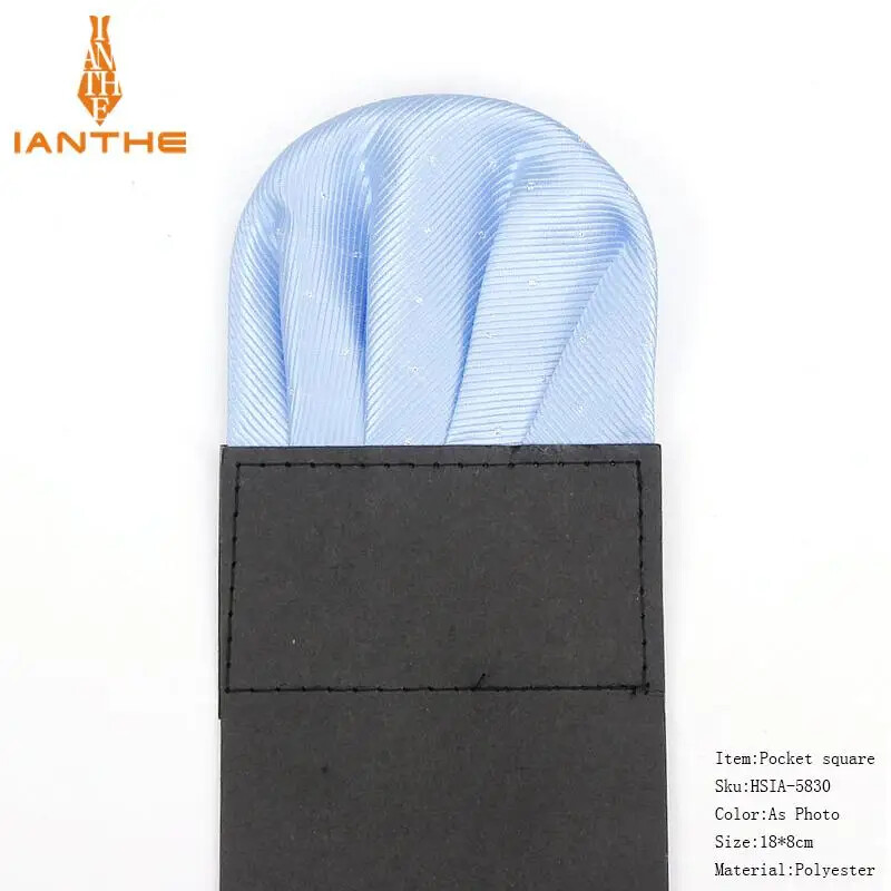 Men’s Satin Silk Pre Folded Pocket Square Hankie Hankerchief Polka Dot Party ,