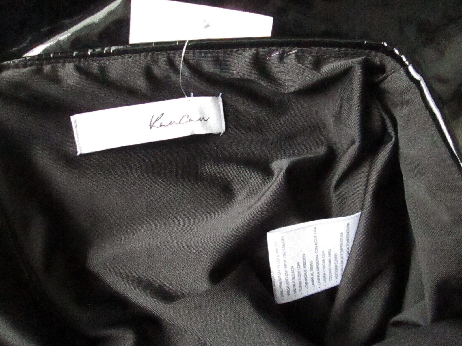 NWT! KANCAN BLACK LIQUID WET LOOK SHINY SKINNY FITTED LEGGING PANTS SIZE L