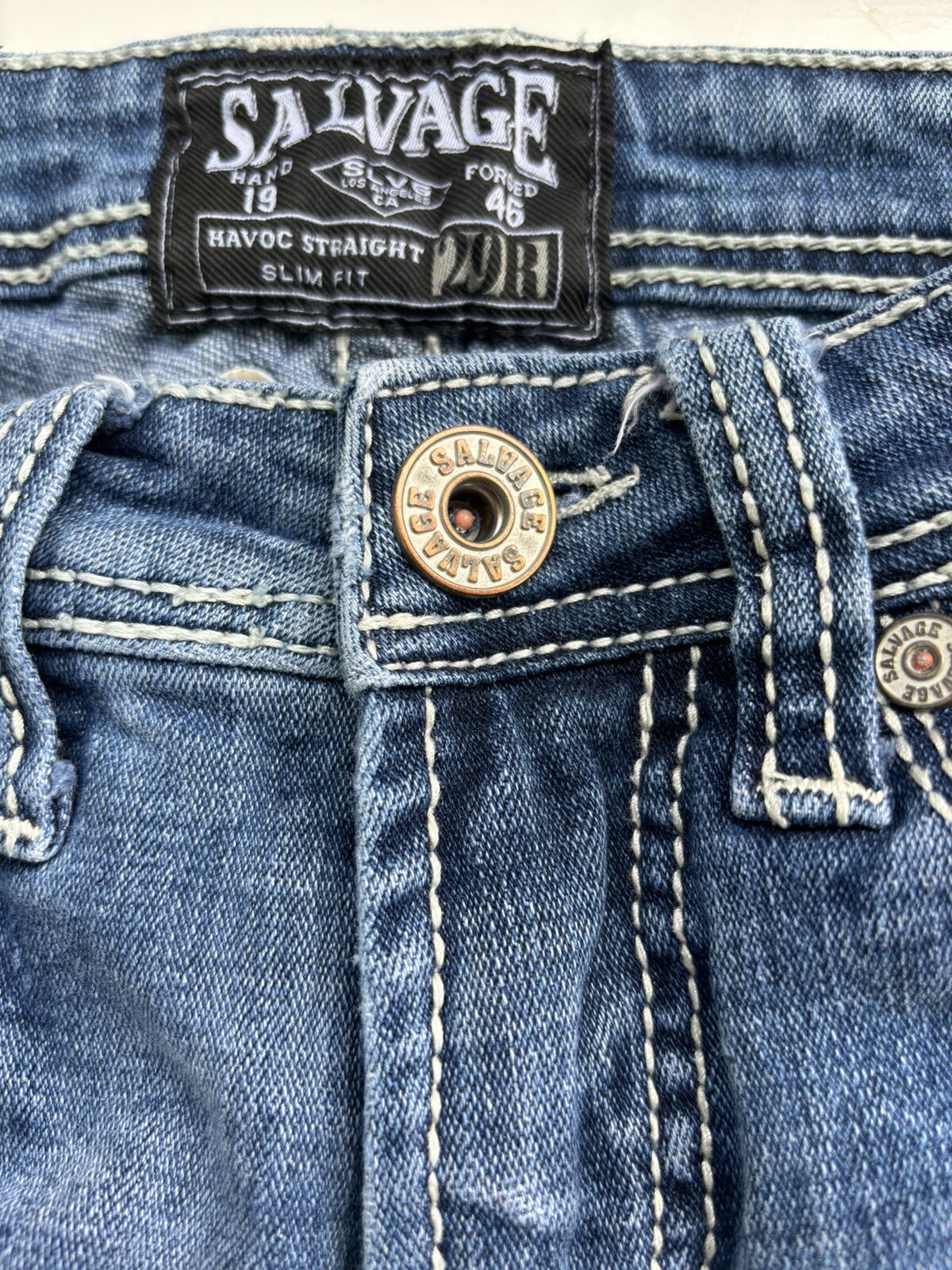 Salvage For Buckle Havoc Distressed Slim Fit Straight Jeans Men’s Sz 29R BKE