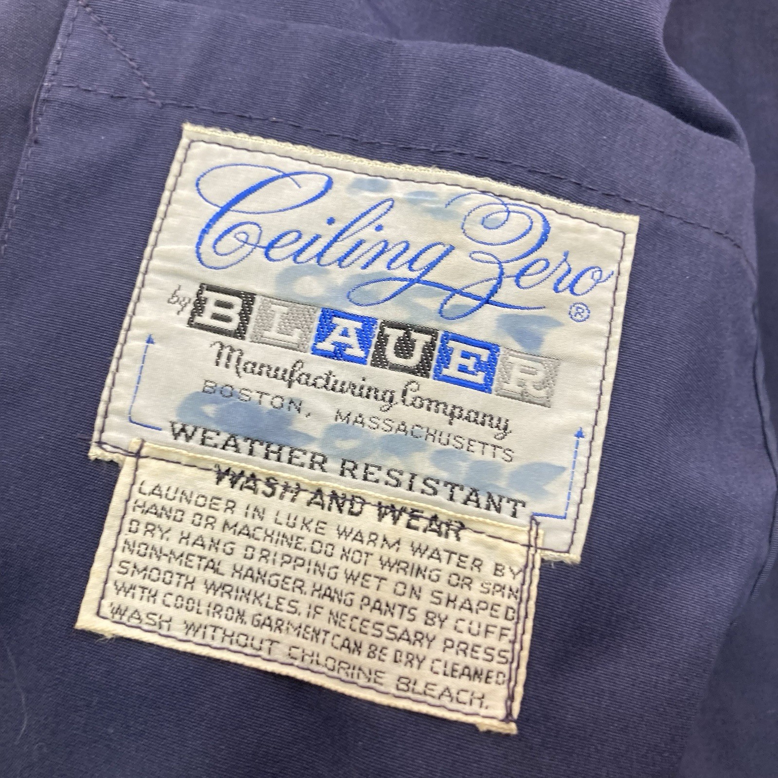 Vintage Blauer Military Jacket Men 42R Blue Ceiling Zero Full Zip Deck Air Force