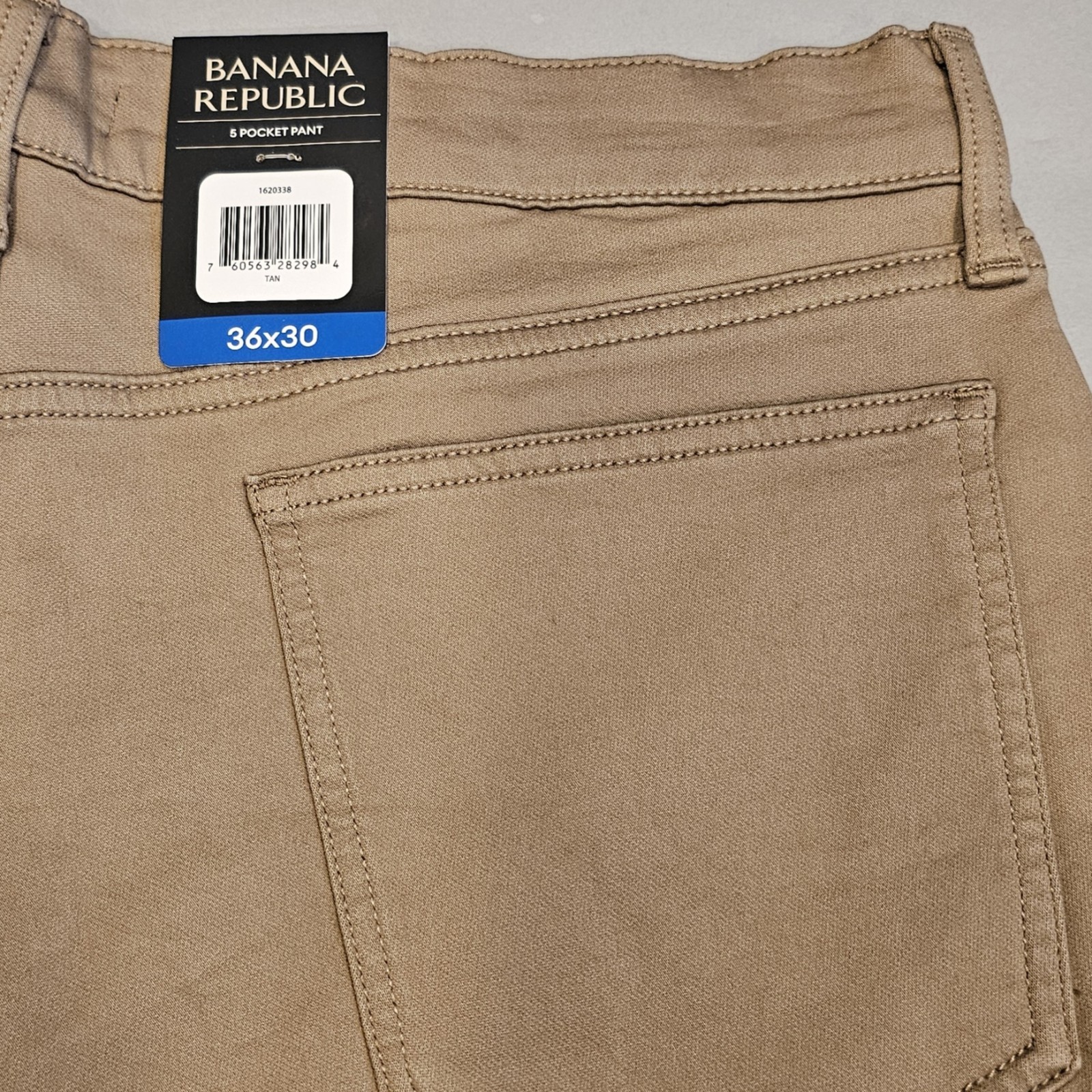 Banana Republic 5 Pocket Pants Slim Stretch Chinos Mens 36×30 Tan new