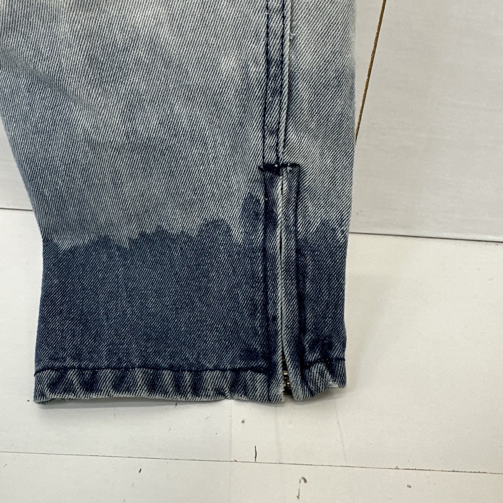 VTG 80s Dip Dye High Rise Tapered Leg Zip Ankle Ombré Denim Hong Kong 12 READ