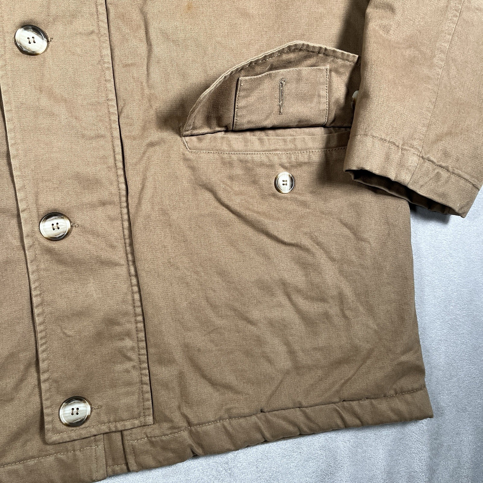 VTG Sundance Chore Jacket Men L 100% Cotton Barn Coat Removable Corduroy Collar