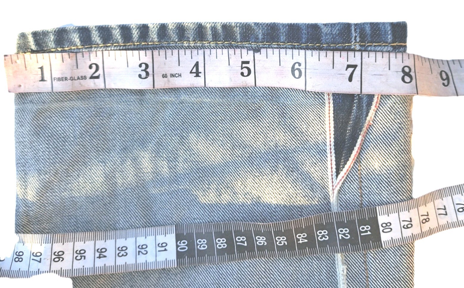 Men’s Gap 1969 Straight Fit Selvedge Cotton Denim Button Fly Blue Jeans
